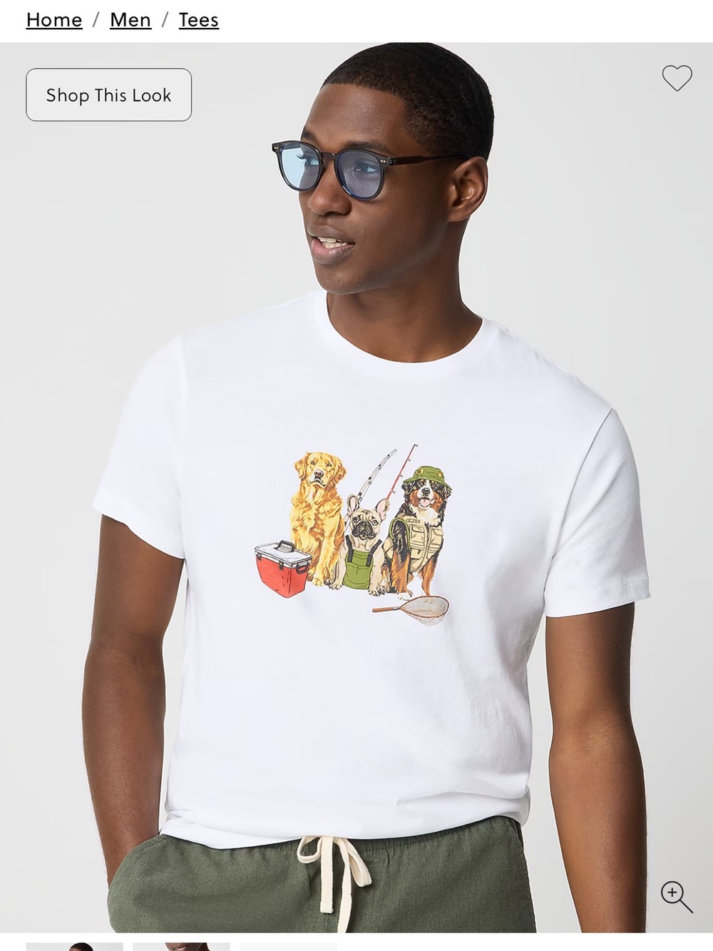 NWT J Crew Men’s Fisherman Dog Graphic T-shirt